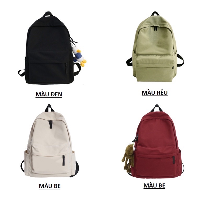 Balo Nam Nữ Thời Trang Hàn Quốc, Balo Ulzzang Basic Trơn - Ảnh 2