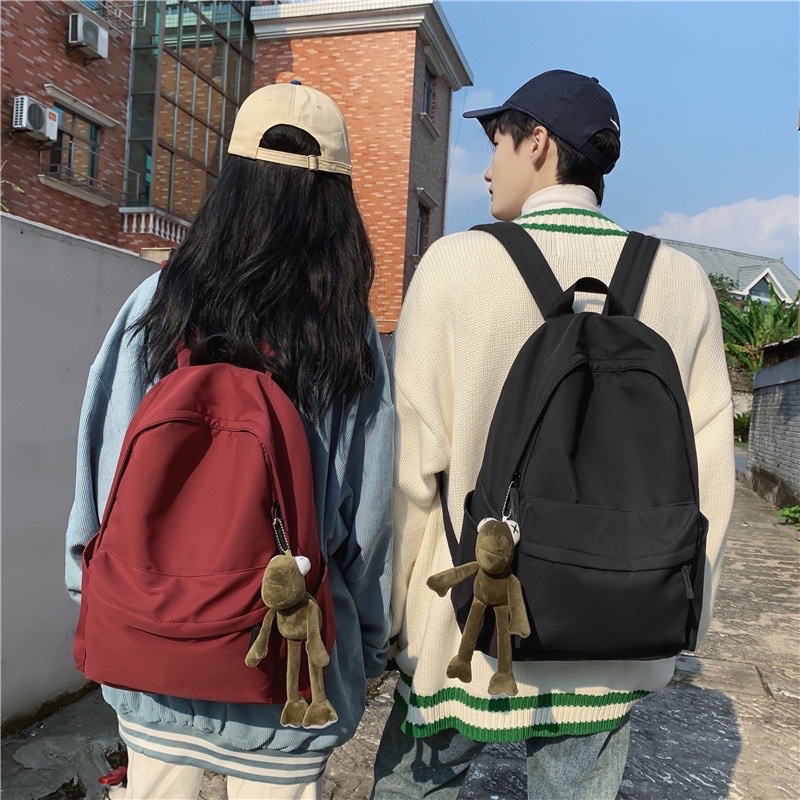 Balo Nam Nữ Thời Trang Hàn Quốc, Balo Ulzzang Basic Trơn - Ảnh 3