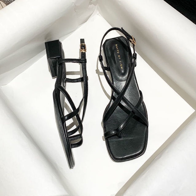 Giày Sandal Xỏ Ngón Đế Phẳng Gót Dày Mùa Hè Có Khóa Cài Phong Cách Roman Cho Nữ SD-0304, Rosa fashion - Ảnh 4