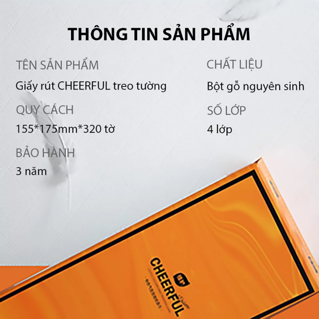 Bịch giấy rút siêu dai 4 lớp 1280 tờ màu cam tặng kèm móc treo tường - Ảnh 4