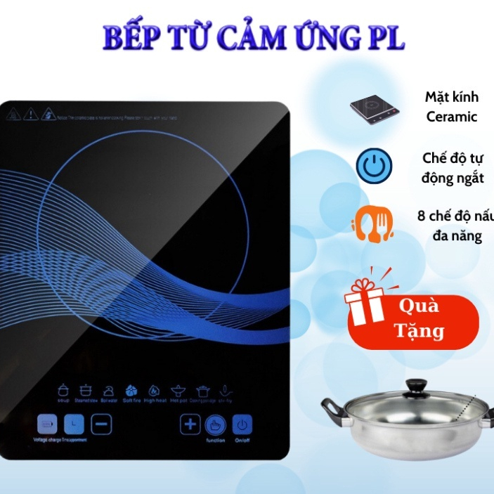 Bếp Từ Đơn PL Cảm Ứng Mặt Kính Cường Lực TẶNG KÈM NỒI, Công Suất 2200W, Có Chức Năng Hẹn Giờ, Truyền Nhiệt Tốt BH 1 Năm - Ảnh 2