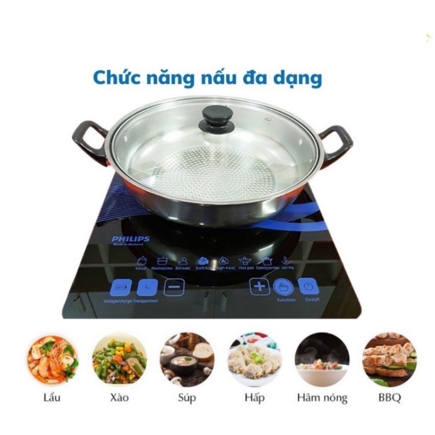 Bếp Từ Đơn PL Cảm Ứng Mặt Kính Cường Lực TẶNG KÈM NỒI, Công Suất 2200W, Có Chức Năng Hẹn Giờ, Truyền Nhiệt Tốt BH 1 Năm